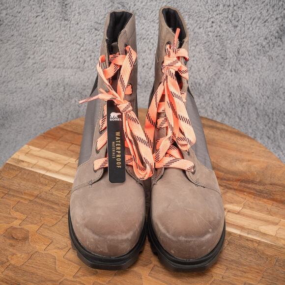 Sorel Sz 5.5 Womens Joan of Arctic Boots Lexie Wedge III Quarry Black Leather - Picture 2 of 6